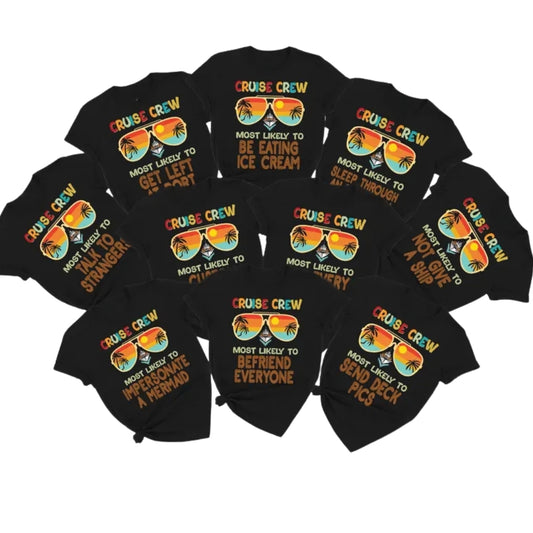 Custom Most Likely To Matching Family Cruise T Shirts, Custom Funny Cruise Shirts For Groups Family ET0106