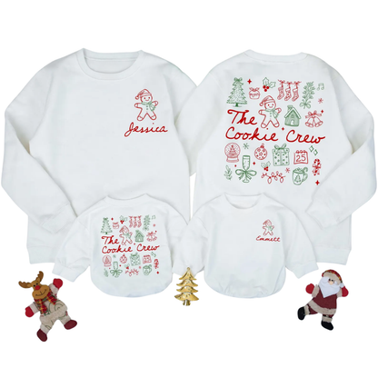 The Cookie Crew Custom Name Family Christmas Sweatshirt, Personalized Matching Chistmas Sweatshirt For Family ET1654