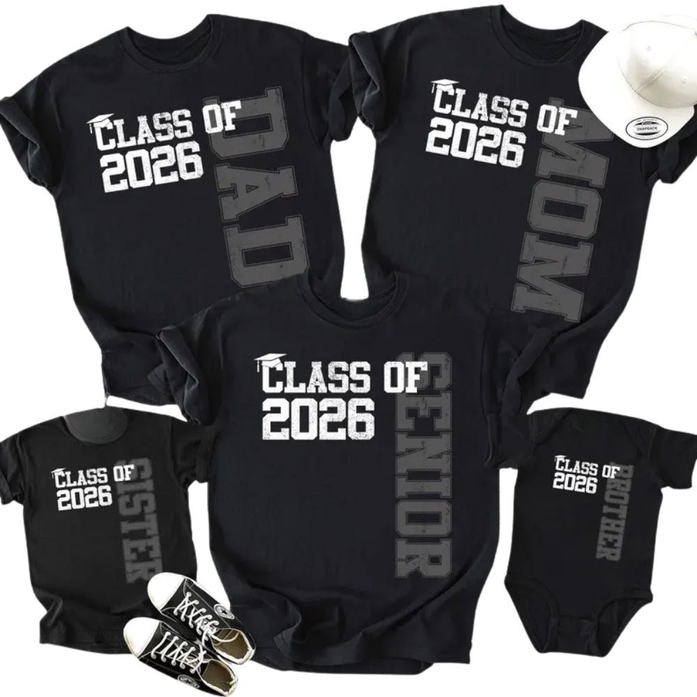 Personalized Class Of Senior Matching Family T Shirts, Custom Family Graduation Matching Shirts ET1130