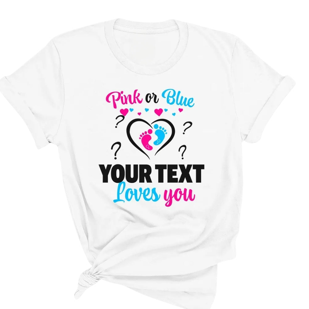 Pink Or Blue Custom Gender Reveal Matching Family T Shirts, Custom Baby Announcement Family Shirts ET0413