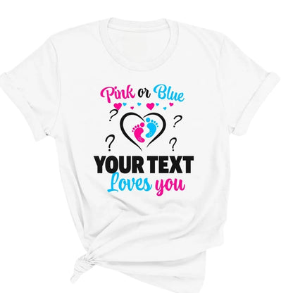 Pink Or Blue Custom Gender Reveal Matching Family T Shirts, Custom Baby Announcement Family Shirts ET0413