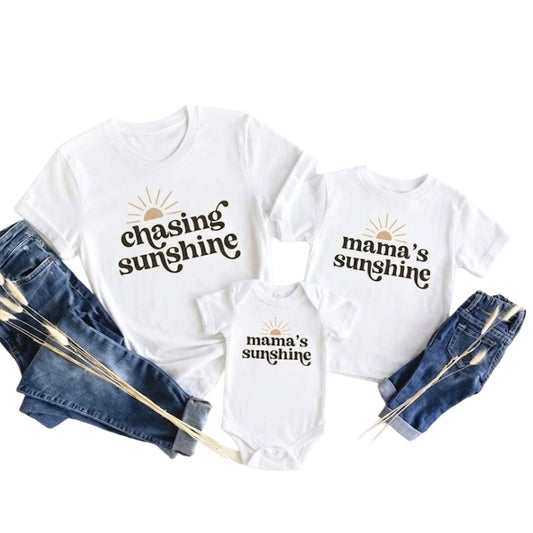 Chasing Sunshine Mama's Sunshine Matching Mommy And Me T Shirt, Mama And Baby Matching Shirts ET0837
