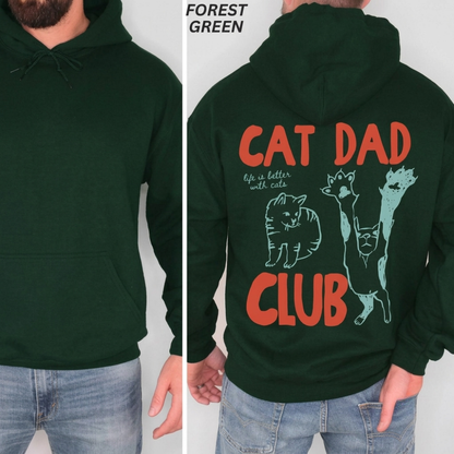 Cat Dad Club Hoodies, Funny Cat Hoodies For Dad 2D0961