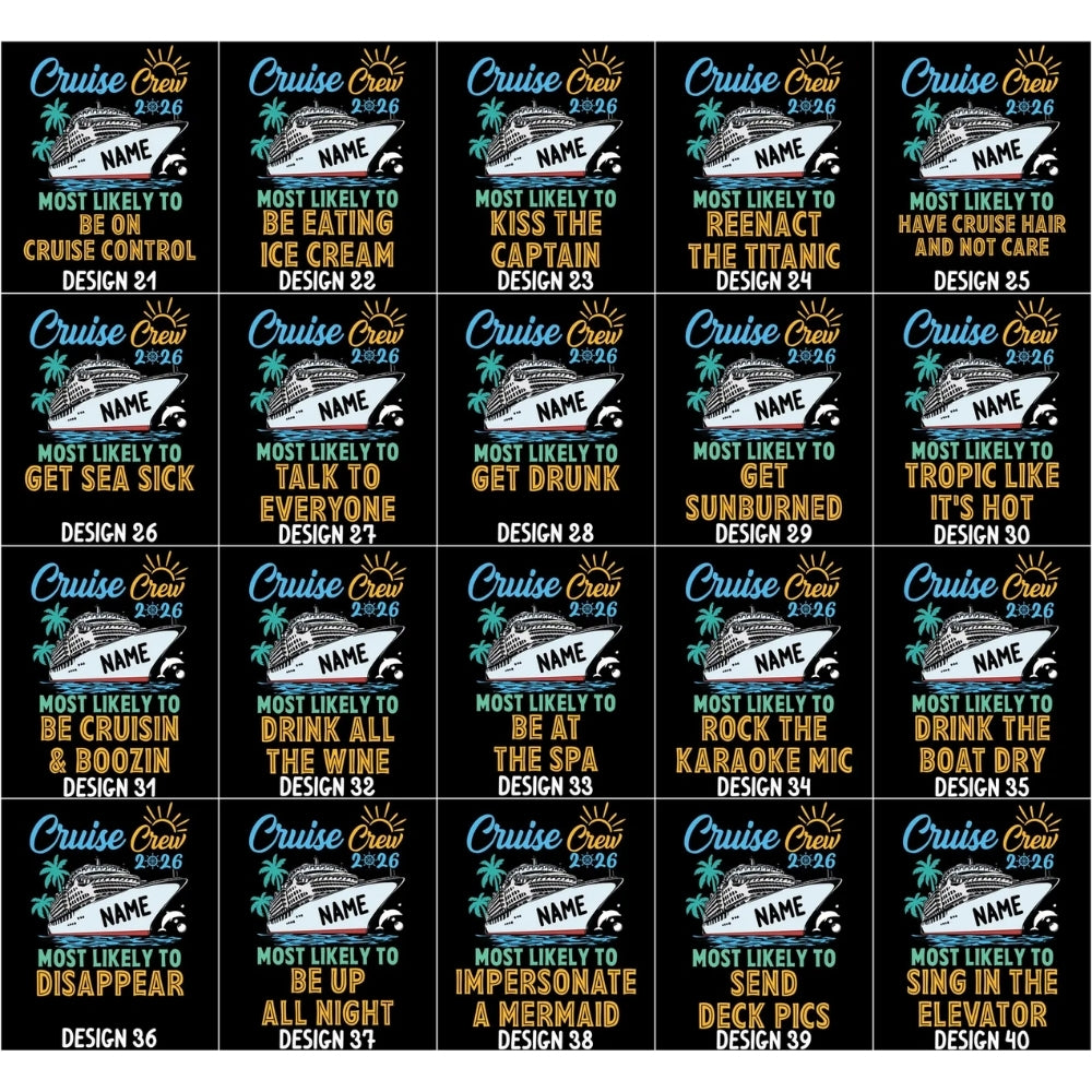 Most Likely To Custom Cruise Crew Matching Family T Shirts With 60 Quotes, Custom Funny Cruise Vacation Shirts For Family ET0269