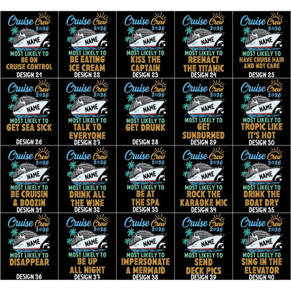 Most Likely To Custom Cruise Crew Matching Family T Shirts With 60 Quotes, Custom Funny Cruise Vacation Shirts For Family ET0269