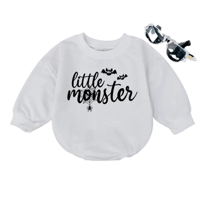 Little Monster Halloween Baby Romper Sweatshirt, Baby Romper Sweatshirt For Halloween BB0563