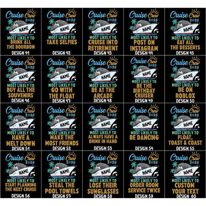 Most Likely To Custom Cruise Crew Matching Family T Shirts With 60 Quotes, Custom Funny Cruise Vacation Shirts For Family ET0269