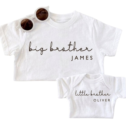 Big Brother Little Brother Custom Name Sibling Matching T Shirts, Personalized Matching Sibling Shirts ET0838