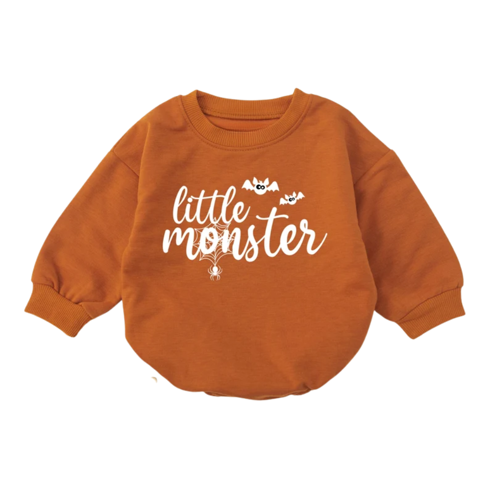 Little Monster Halloween Baby Romper Sweatshirt, Baby Romper Sweatshirt For Halloween BB0563