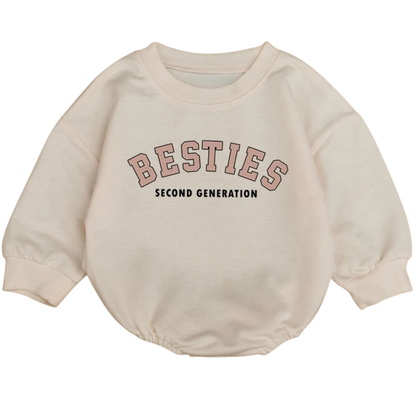 Besties Second Generation Baby Romper Sweatshirt, Best Friend Baby Romper Sweater BB0303