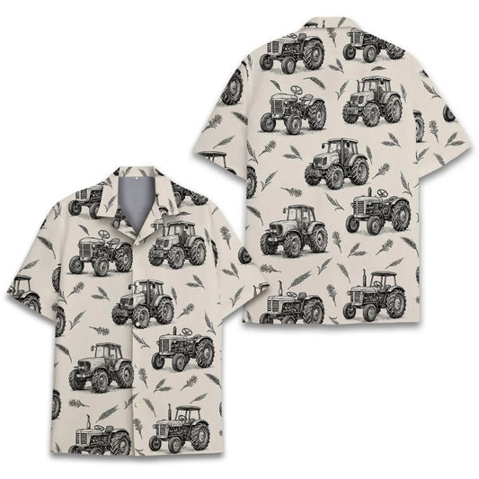 Vintage Farm Tractor Hawaiian Shirt Men And Women, Tractor Hawaiian Shirt For Farmer HE0057