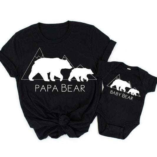 Papa Bear Baby Bear Custom Matching Father Day T Shirts, Custom Bear Family Shirts ET0553