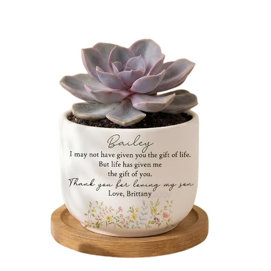 Thank You For Loving My Son Personalized Flower Daughter in Law Pot, Personalized Daughter In Law Plant Pot For Bride Shower Wedding WD0124