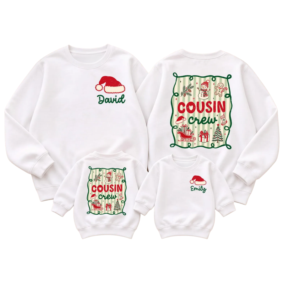 Custom Cousin Crew Christmas Sweatshirt, Custom Matching Christmas Cousin Sweatshirt ET1655