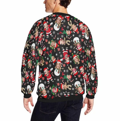 Personalized Funny Faces Family Christmas Sweatshirt 3D Printed, Custom Photo Xmas Sweatshirt 2D1101