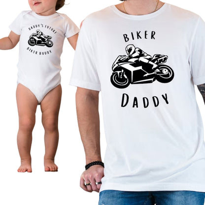 Biker Daddy Daddy's Future Biker Buddy Matching Dad And Baby T Shirt, Matching Biker Shirt For Father Son Daughter ET0963