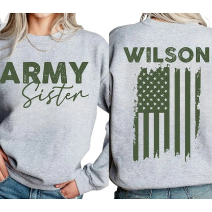 Custom Army Family Sweatshirt, Custom Military Family Members Sweatshirt 2D0604