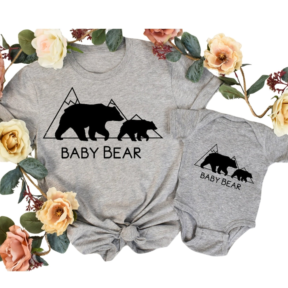 Papa Bear Baby Bear Custom Matching Father Day T Shirts, Custom Bear Family Shirts ET0553