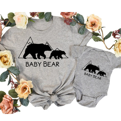 Papa Bear Baby Bear Custom Matching Father Day T Shirts, Custom Bear Family Shirts ET0553
