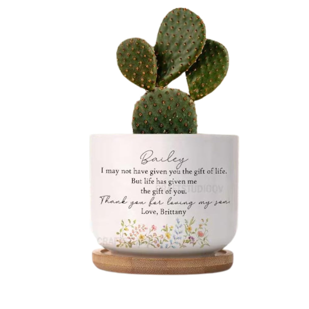 Thank You For Loving My Son Personalized Flower Daughter in Law Pot, Personalized Daughter In Law Plant Pot For Bride Shower Wedding WD0124