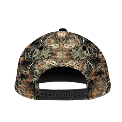 Custom Deer And Cross Camo Baseball Cap, Custom Deer Hunting Christian Caps Hats CP0238