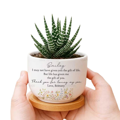 Thank You For Loving My Son Personalized Flower Daughter in Law Pot, Personalized Daughter In Law Plant Pot For Bride Shower Wedding WD0124