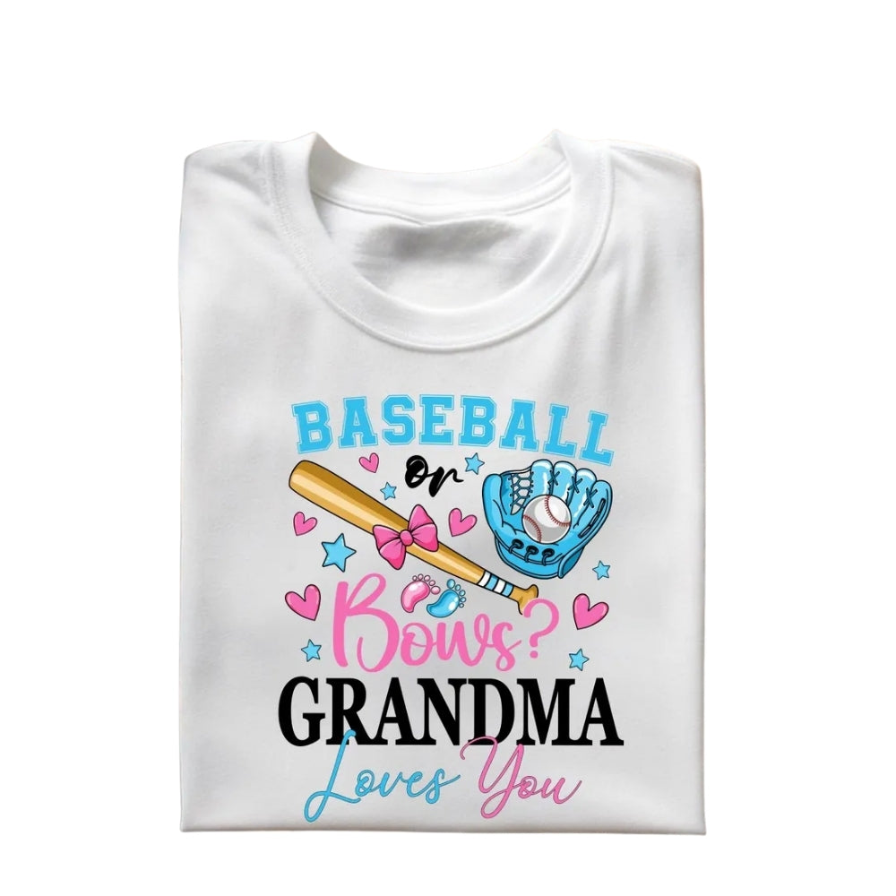Baseball Or Bows Custom Gender Reveal Matching Family T Shirts, Custom Baby Shower Family Shirts ET0414