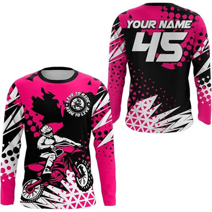 Live To Ride Custom Blue MX Jersey For Men, Custom Motocross Shirts MZ0009