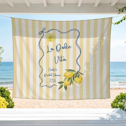 Personalized La Dolce Vita Lemon Bachelorette Banner, Custom Italian Bachelorette Sign WD0540