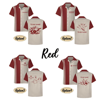 Black Beige Custom Vintage Bowling Hawaiian Shirt, Custom Vintage Bowling Team Shirts BE0139