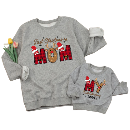 My First Christmas Custom Family Matching Sweatshirt, Custom First Birthday Christmas Family Sweatshirts ET1656