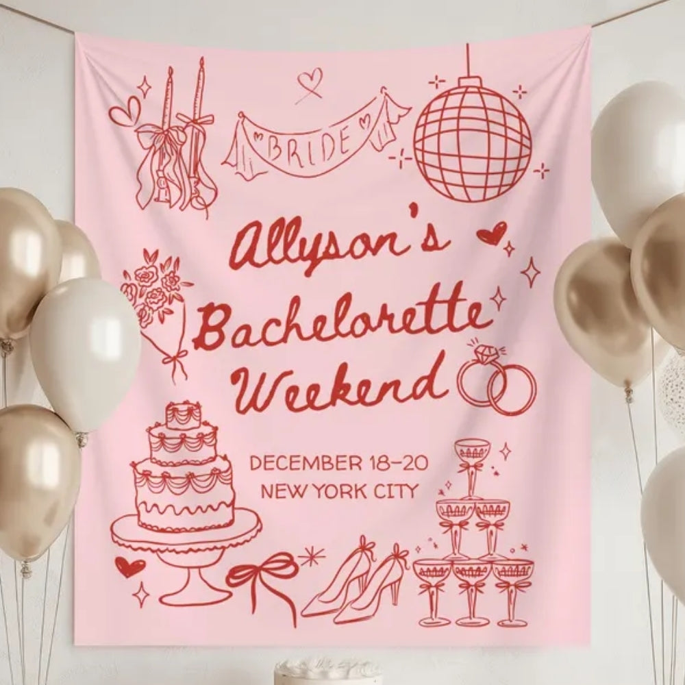 Personalized Bachelorette Weekend Banner, Custom Bachelorette Party Banner WD0424