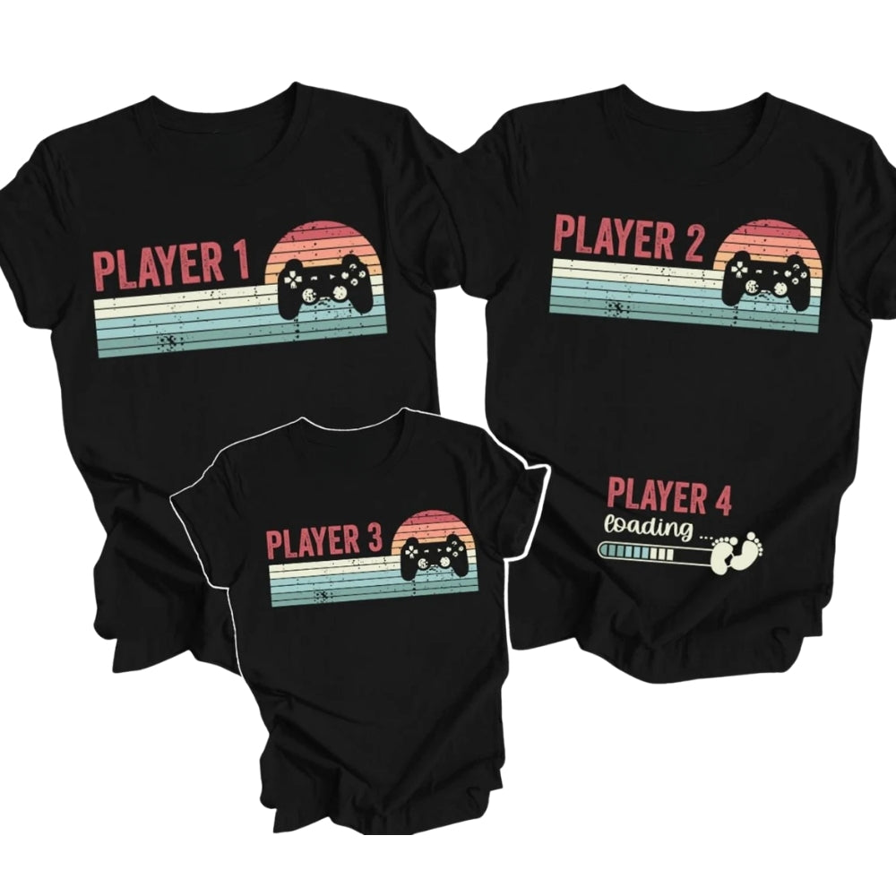 Gamer Pregnancy Announcement  Custom Matching Family T Shirts, Custom Baby Reveal Matching Shirts For Family ET0415