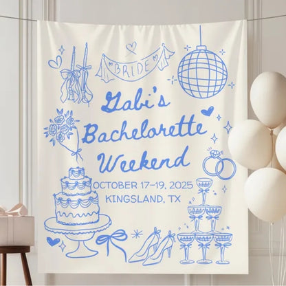 Personalized Bachelorette Weekend Banner, Custom Bachelorette Party Banner WD0424