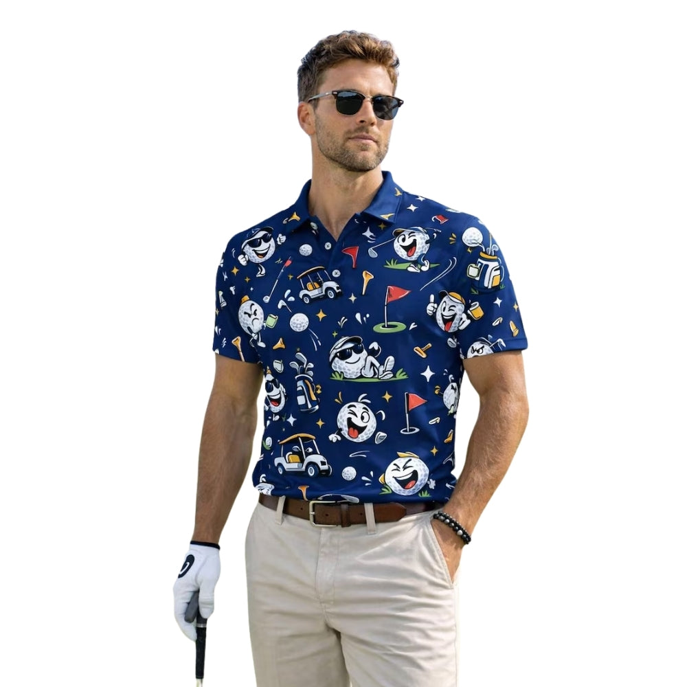 Funny Golf Ball Matching Men And Women Golf Polo Shirts, Funny Couple Golf Shirts GE0414