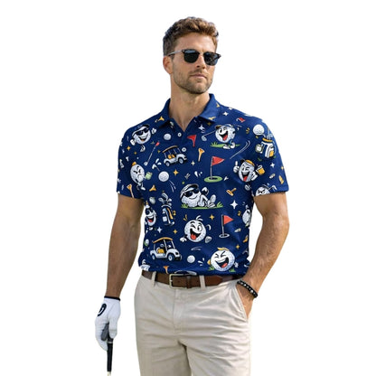 Funny Golf Ball Matching Men And Women Golf Polo Shirts, Funny Couple Golf Shirts GE0414