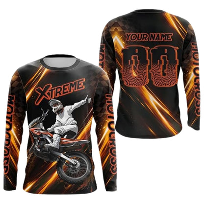 Custom Neon Green Motocross Racing Long Sleeve Men Jersey, Custom Dirt Bike Jerseys MZ0086