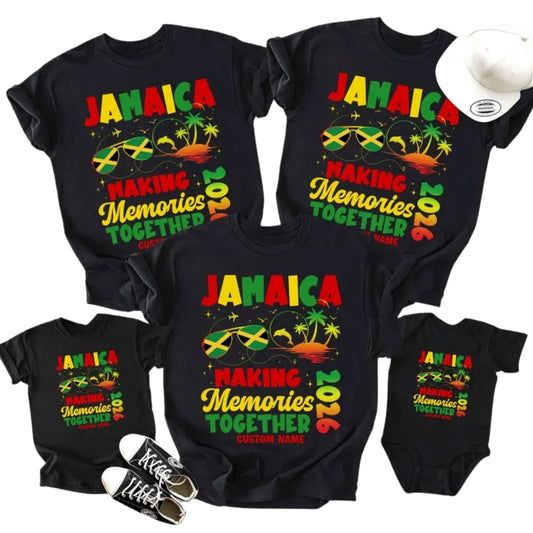 Custom Matching Jamaica Vacation Family T Shirts, Custom Jamaica Trip Matching Shirts For Family ET1132