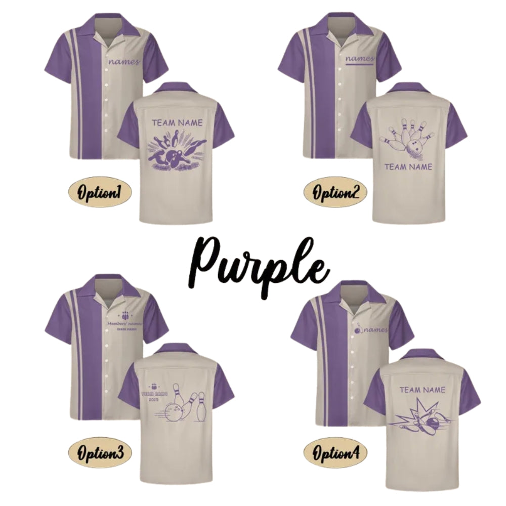 Black Beige Custom Vintage Bowling Hawaiian Shirt, Custom Vintage Bowling Team Shirts BE0139