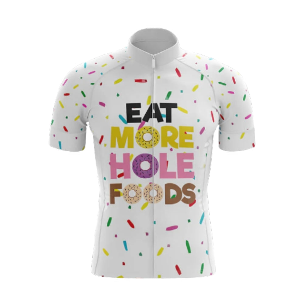 Eat More Hole Foods Donut Short Sleeve Cycling Jersey, Donut Cycling Jerseys CG0710