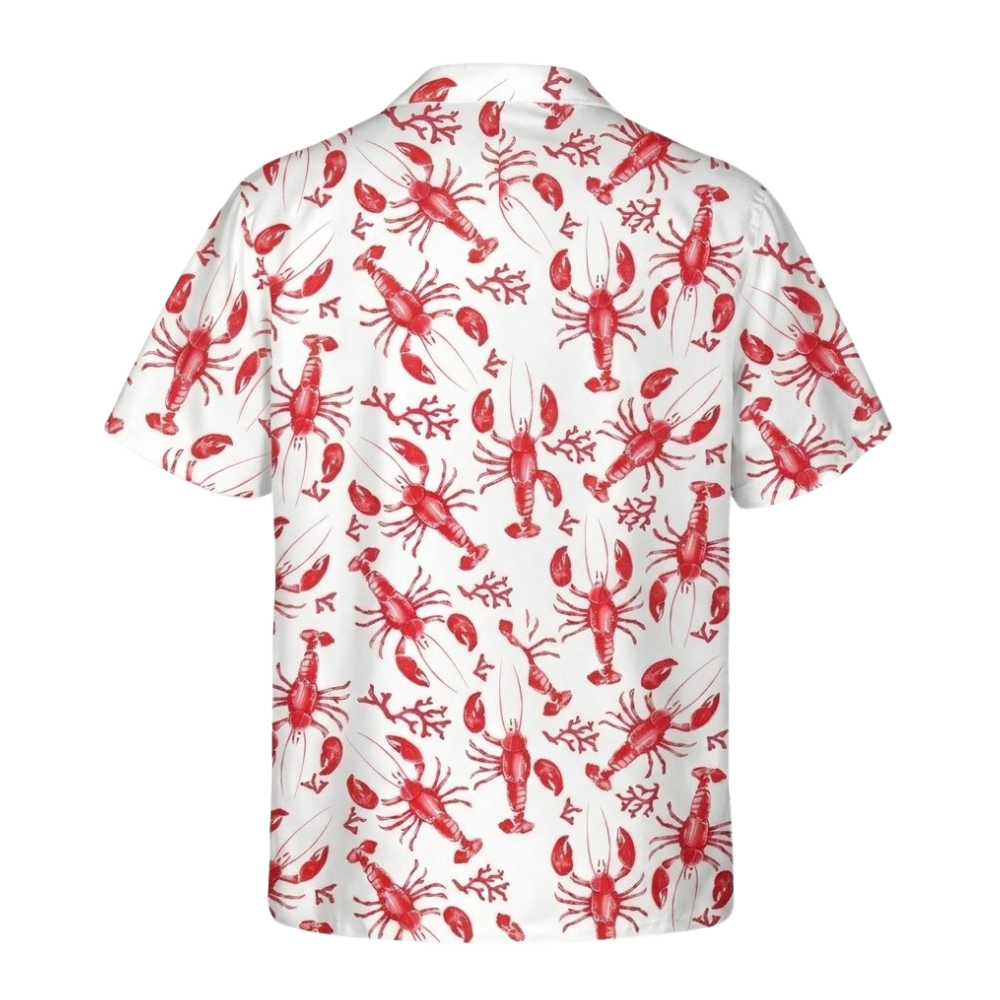 Lobster Red White Hawaiian Shirt For Women And Men, Lobster Hawaiian Shirts HE0524