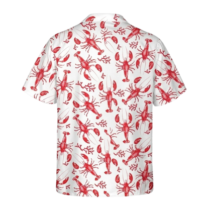 Lobster Red White Hawaiian Shirt For Women And Men, Lobster Hawaiian Shirts HE0524