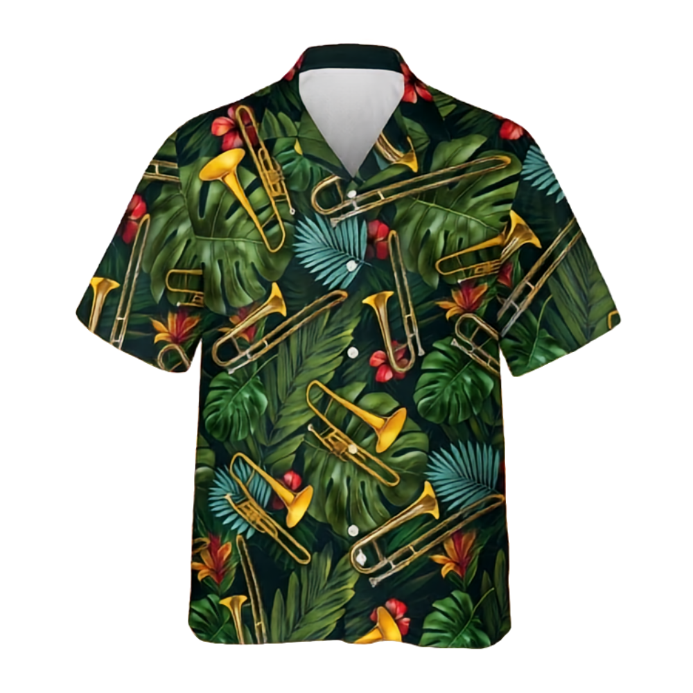 Trombone Tropical Hawaiian Shirt For Men Women, Trombone Hawaiian Shirt HE0668