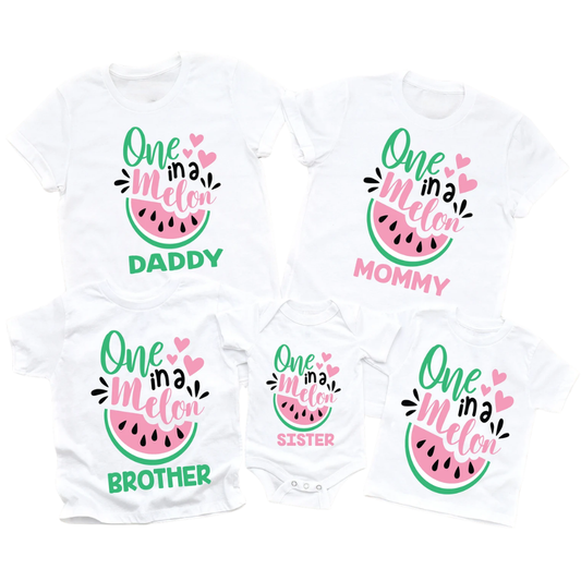 One In A Melon Matching First Birthday Family T Shirt, Watermelon 1st Birtday Party Matching Shirt For Family ET1150