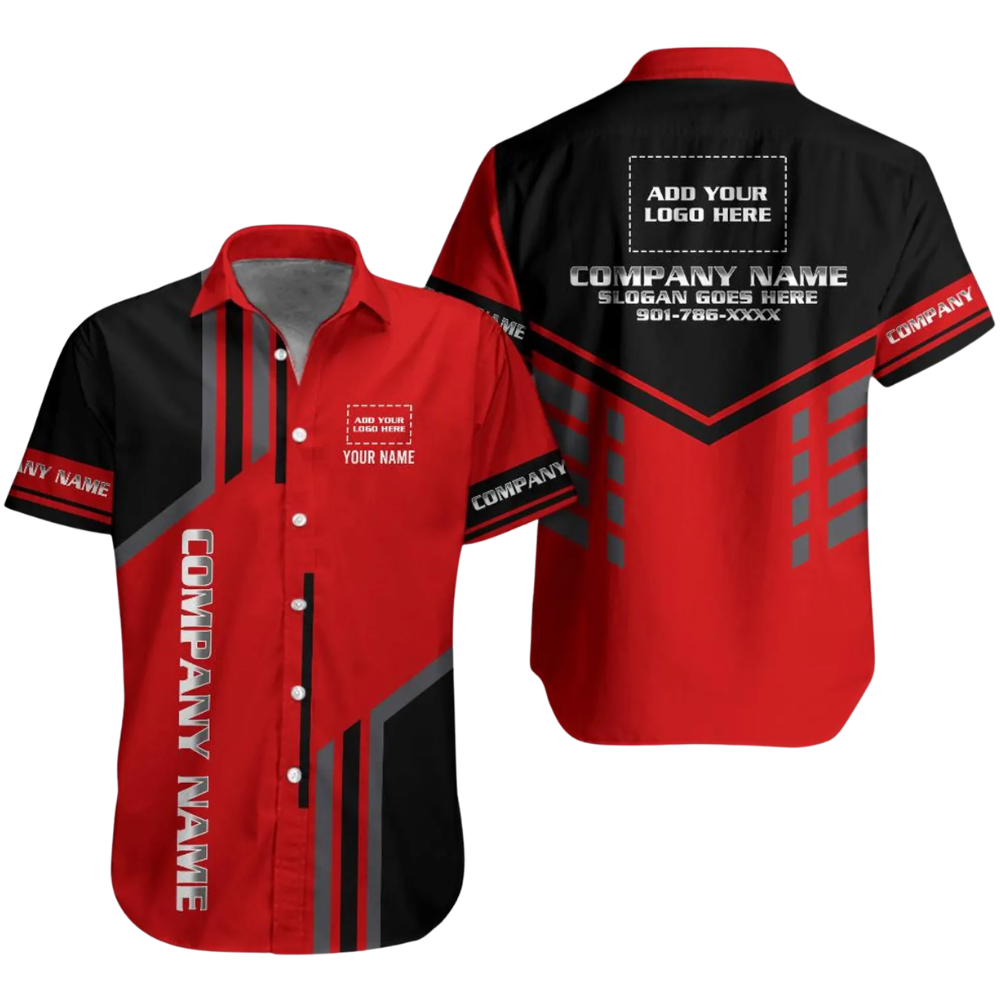 Personalized Company Workwear Hawaiian Shirt For Men Women, Custom Company Team Uniforms HE0378