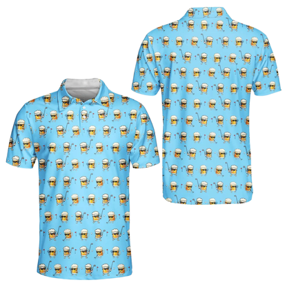 Men's Funny Beer Mug Golf Polo Shirt, Beer Golf Shirts GE0498