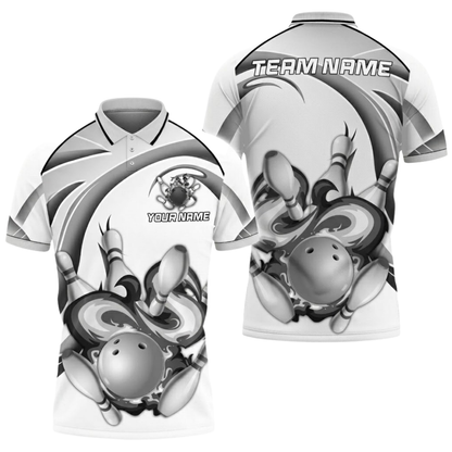 Custom Red Flame Bowling Polo Shirt For Men, Custom Team Bowling Shirts BZ0757
