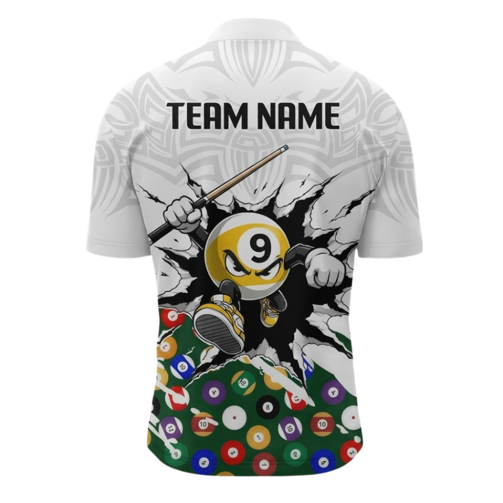 Custom Team 8 Ball 9 Ball Billiard Men's Jersey Shirts, Custom Team Billiard Shirts BIZ0344