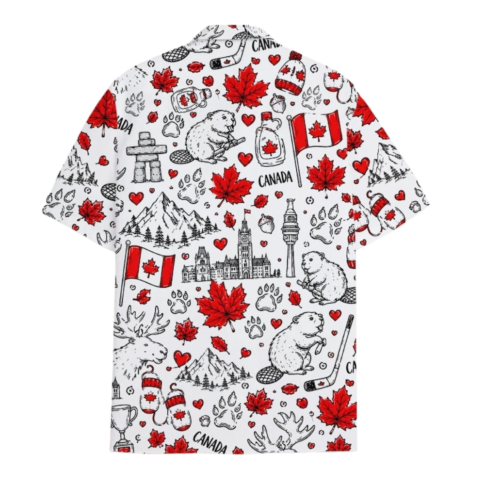 Maple Canada Flag Beaver Hawaiian Shirt For Men And Women, Canada Patirotic Hawaiian Shirt For 1st July HE0401