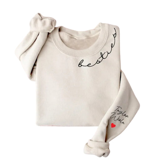 Custom Besties Sweatshirt With Names, Custom Matching Best Friend Sweatshirt 2D0265